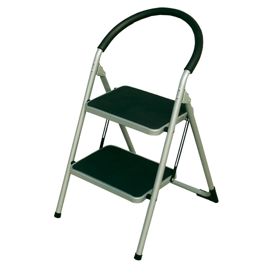 ESCALERA BANQUETA 2 PELDAÑOS GRIS