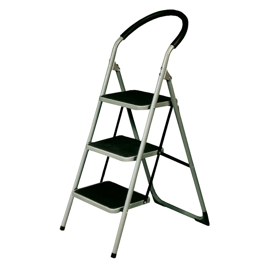 ESCALERA BANQUETA 3 PELDAÑOS GRIS