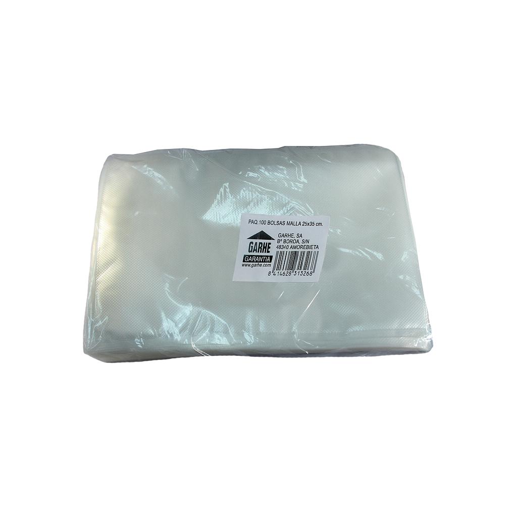 PAQUETE 100 BOLSAS MALLA 25x35 cm