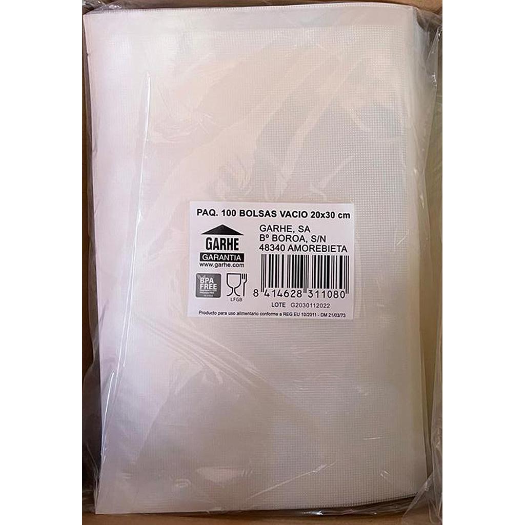 PAQUETE 100 BOLSAS VACIO 20x30 cm